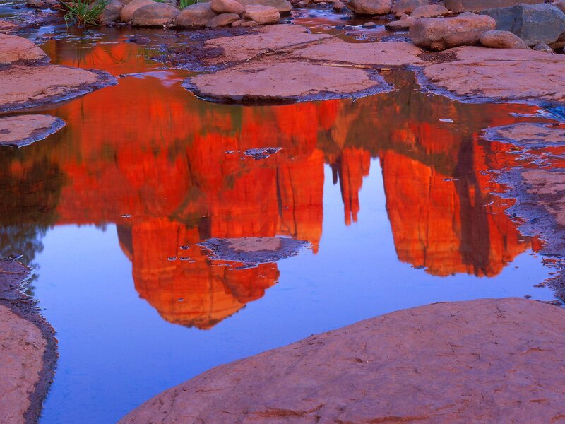 Red Rock Formation Reflection