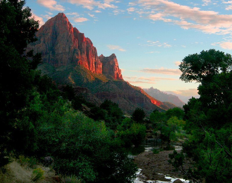 Red Rock Formation — Serene, Sunset