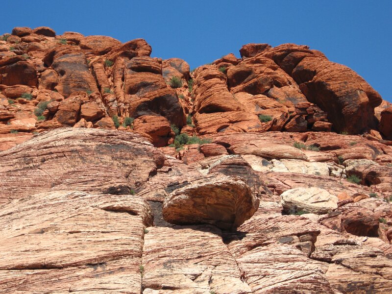 Red Rock Formations — Arid, Afternoon, Photograph, Blue Sky