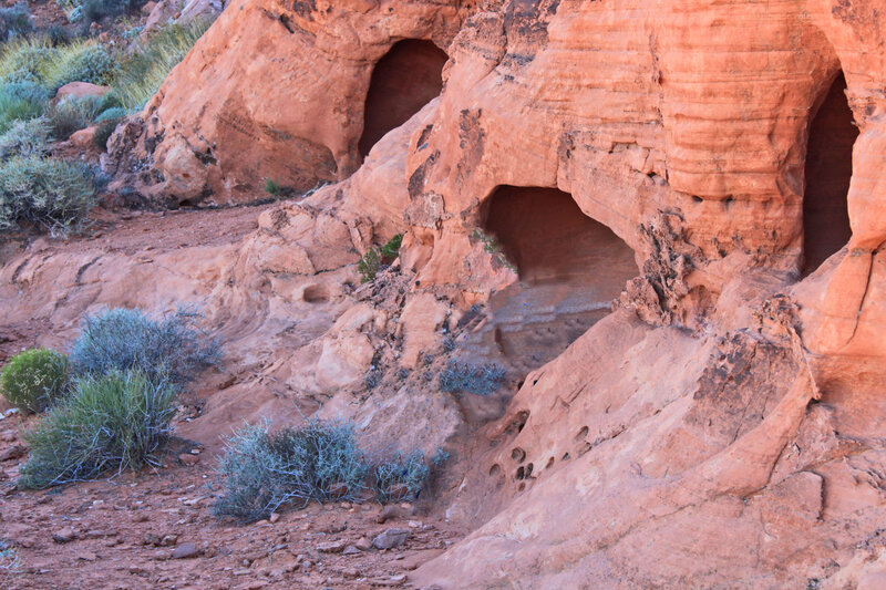 Red Rock Formations — Arid, Afternoon, Photograph, Caves