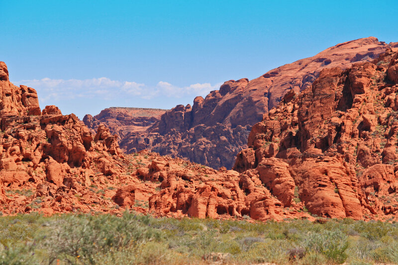 Red Rock Formations — Arid, Afternoon, Photograph, Mountains, Sky