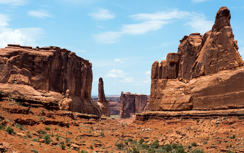 Red Rock Formations — Arid, Afternoon, Photograph, Sandstone