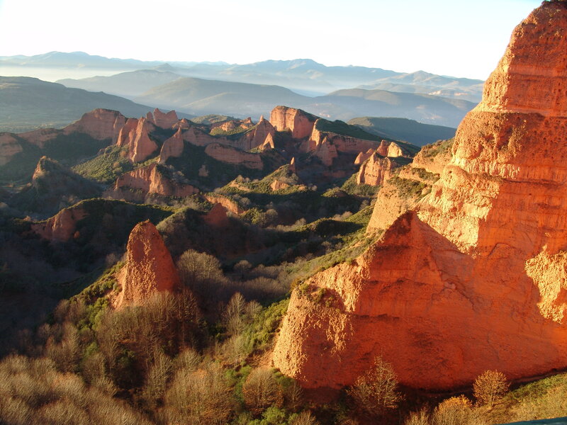 Red rock formations at sunrise