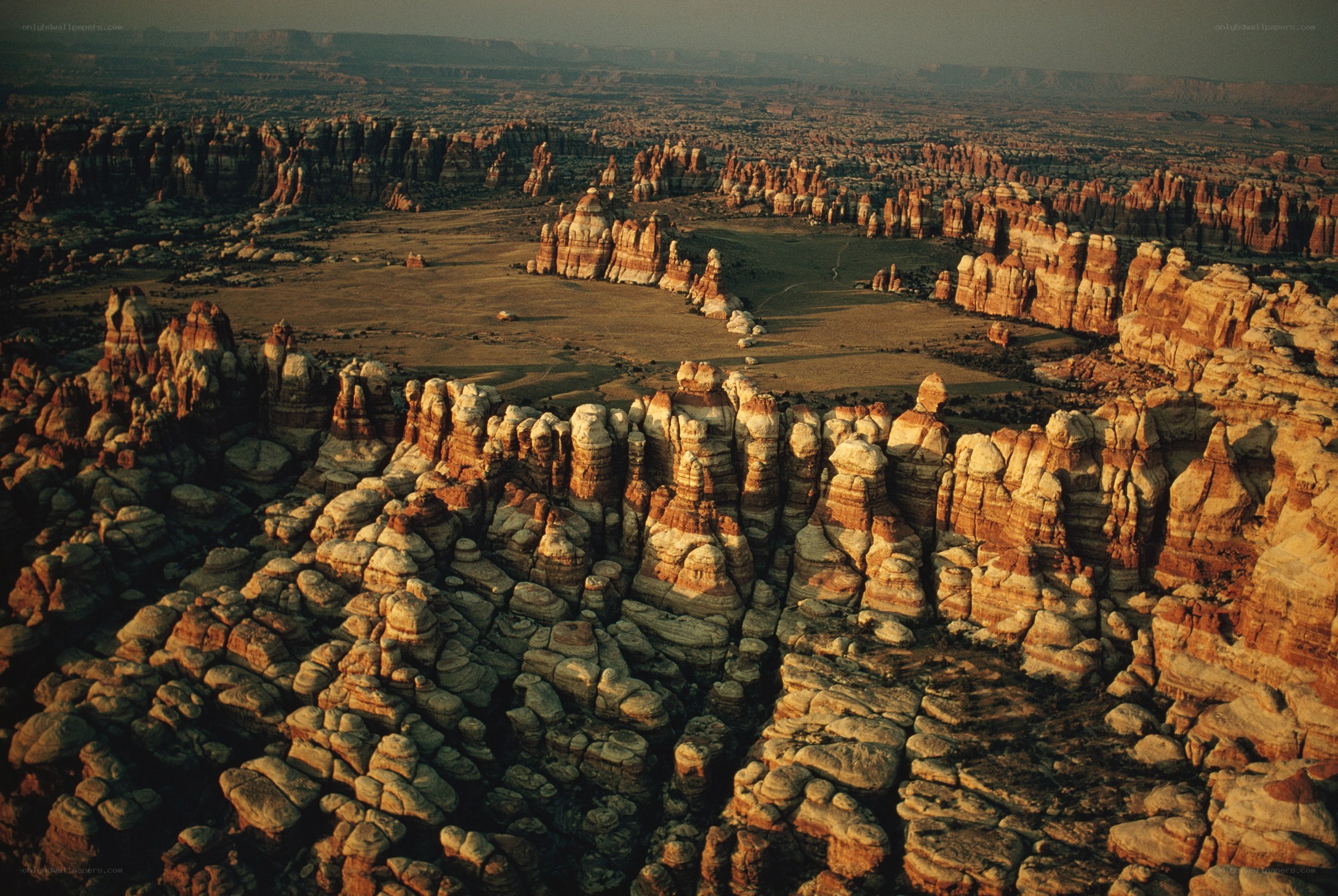 Red rock formations at sunset