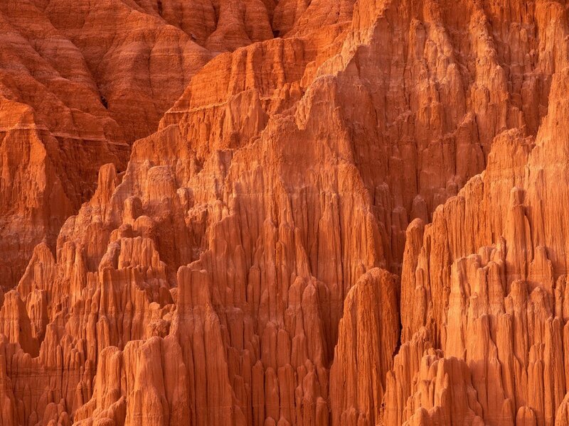Red rock formations at sunset