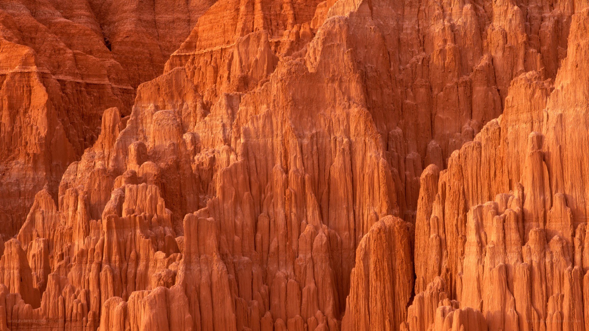Red rock formations at sunset