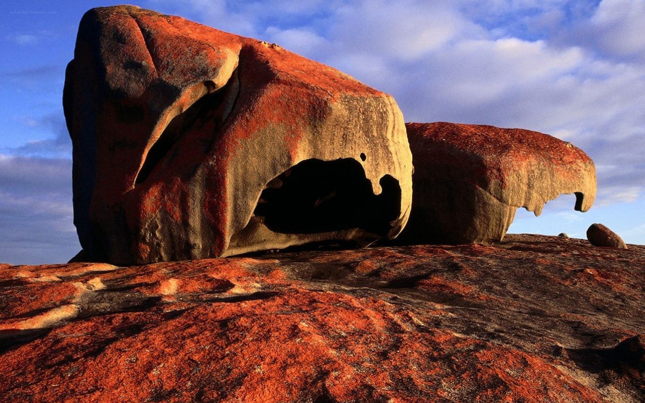 Red rock formations at sunset