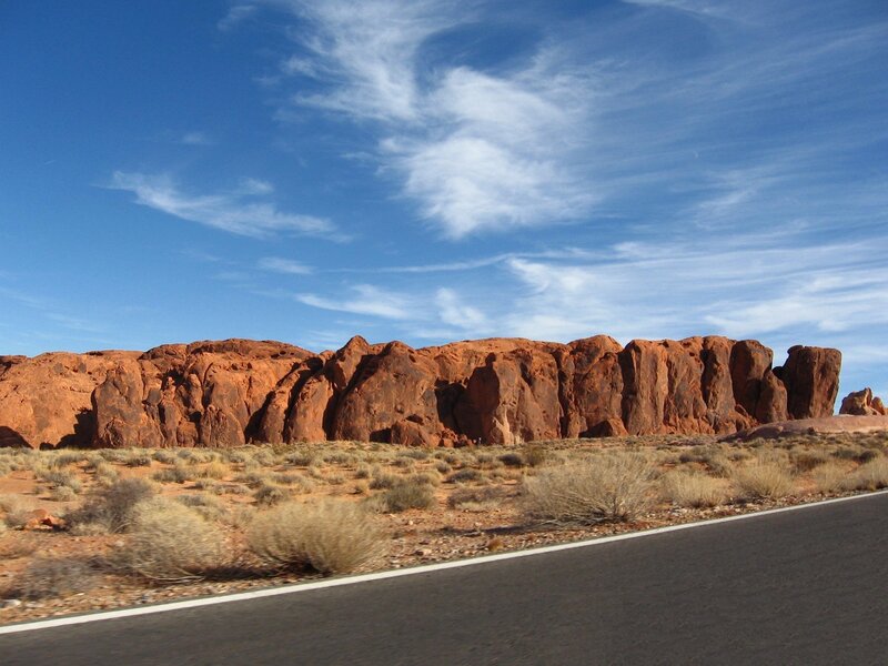 Red Rock Formations — Blue, Arid