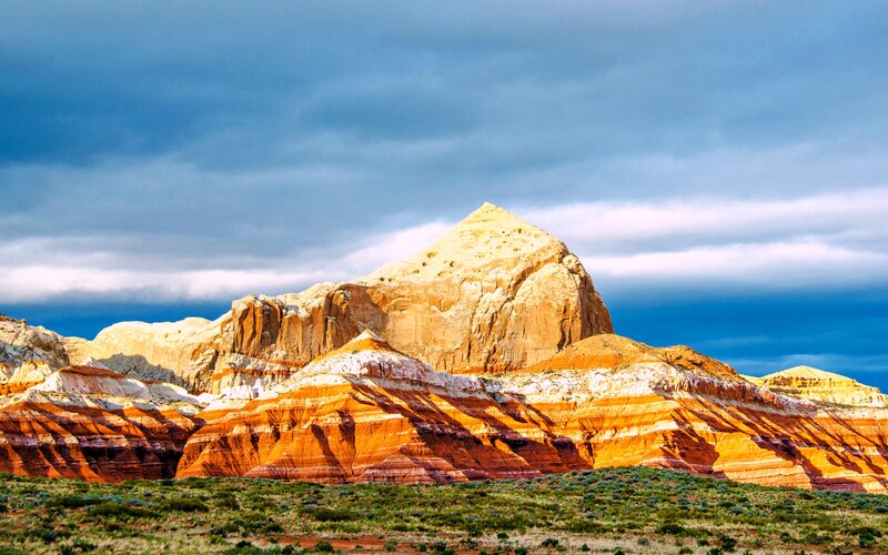 Red Rock Formations — Blue, Dramatic, Sunset, Photograph, Mountain