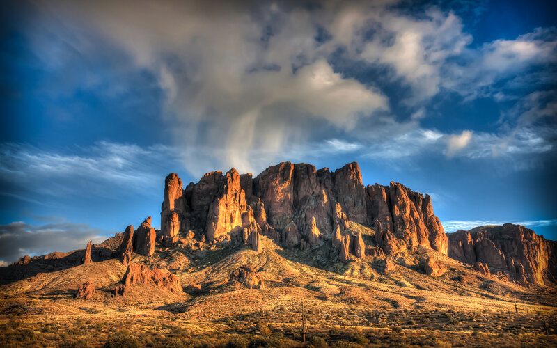 Red Rock Formations — Blue, Dramatic, Sunset