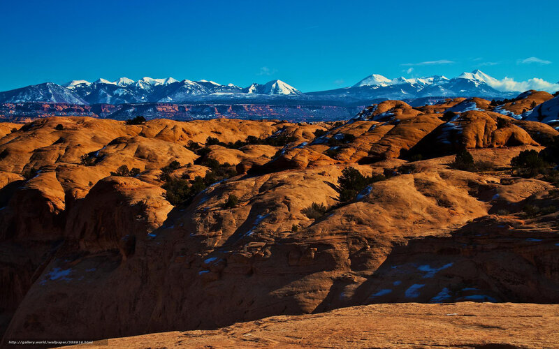 Red Rock Formations — Blue, Dramatic, Winter, Photograph