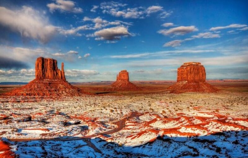 Red Rock Formations — Blue, Dramatic, Winter