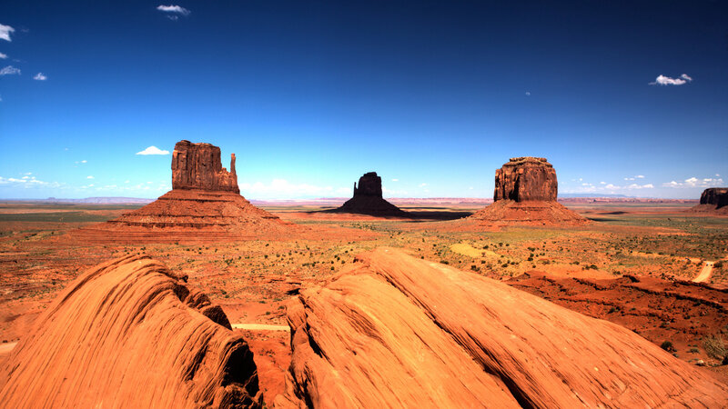 Red Rock Formations — Blue, Serene, Afternoon, Photograph, Desert, Sky, Sandstone, Orange