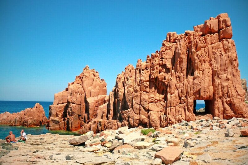 Red Rock Formations — Blue, Serene, Afternoon, Photograph