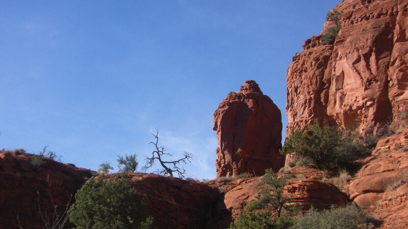Red Rock Formations — Blue, Serene, Afternoon, Photograph, Trees, Sky