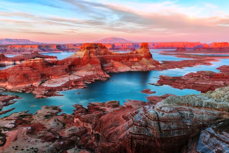 Red Rock Formations — Blue, Serene, Sunset
