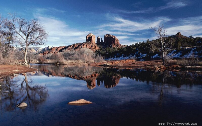 Red Rock Formations — Blue, Serene, Winter