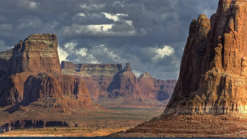 Red Rock Formations — Brown, Dramatic, Afternoon, Photograph, Mountains