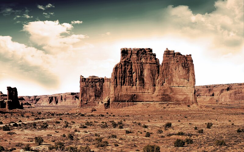 Red Rock Formations — Brown, Dramatic, Afternoon