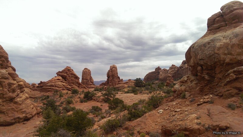 Red Rock Formations — Brown, Overcast, Photograph, Rock Formations
