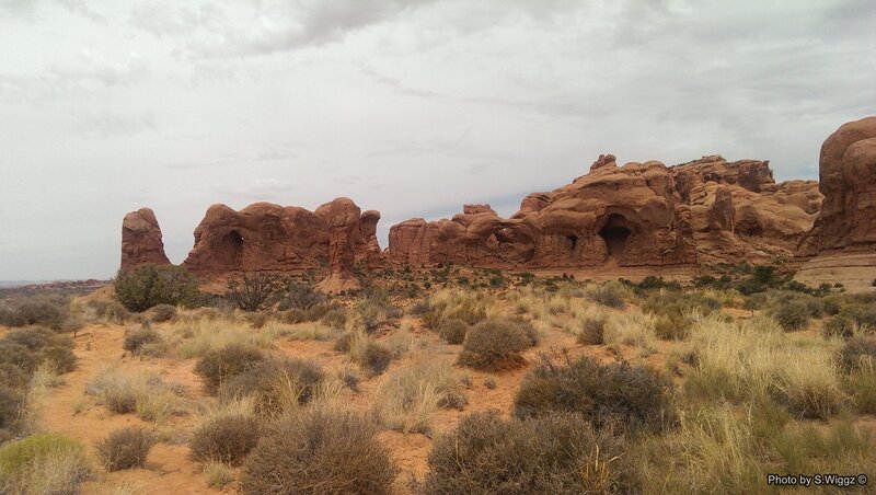 Red Rock Formations — Brown, Overcast, Photograph