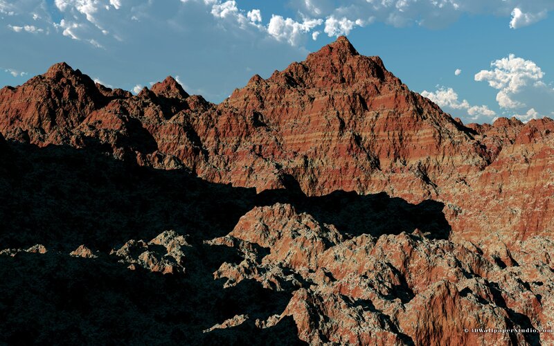 Red Rock Formations — Dramatic, Afternoon, 3d Render