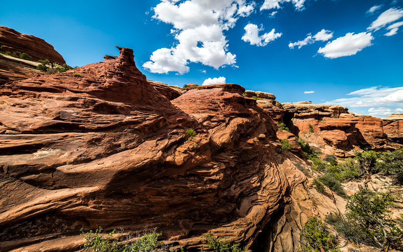 Red Rock Formations — Dramatic, Afternoon, Photograph, Blue Sky