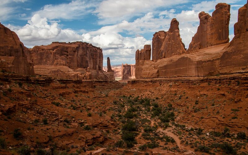 Red Rock Formations — Dramatic, Afternoon, Photograph, Canyon, Sky