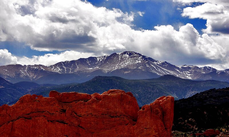 Red Rock Formations — Dramatic, Afternoon, Photograph, Mountains, Clouds