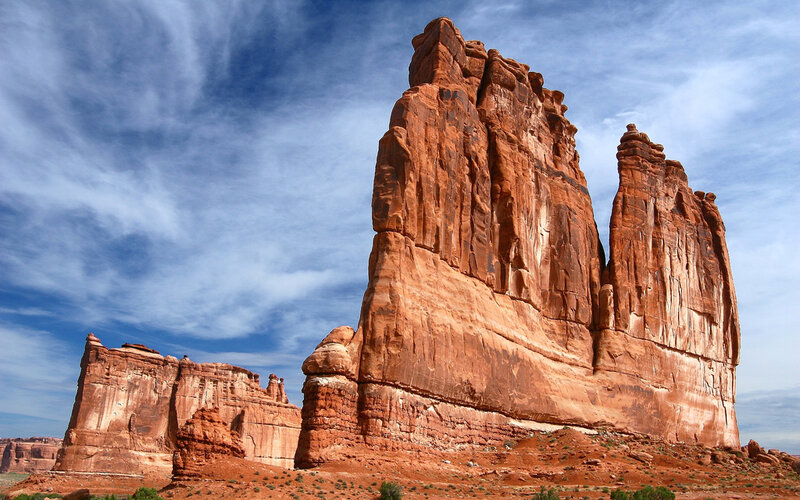 Red Rock Formations — Dramatic, Afternoon, Photograph, Sky