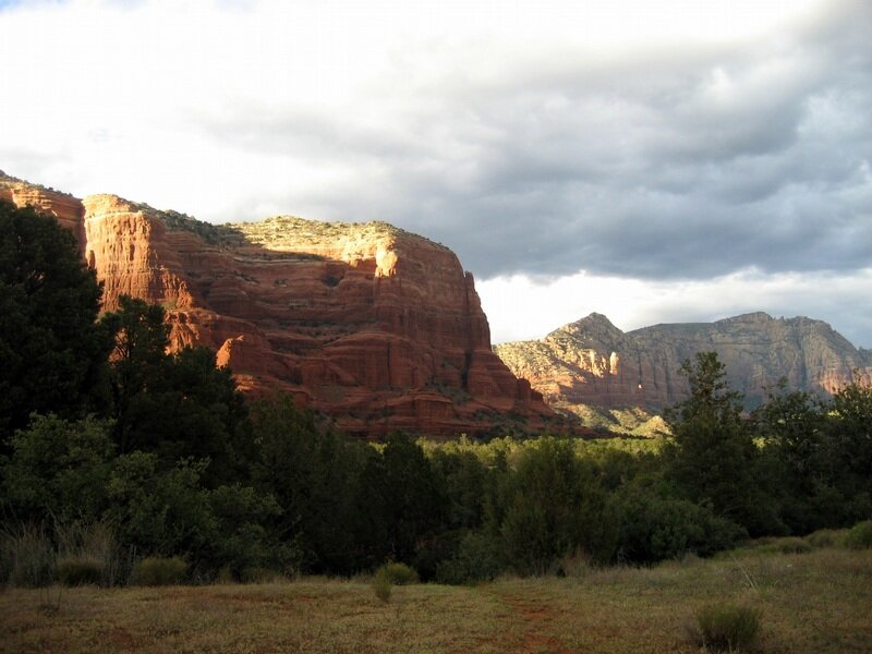 Red Rock Formations — Dramatic, Afternoon, Photograph, Trees
