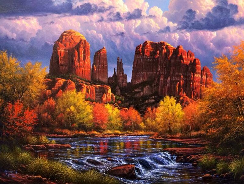 Red Rock Formations — Dramatic, Autumn