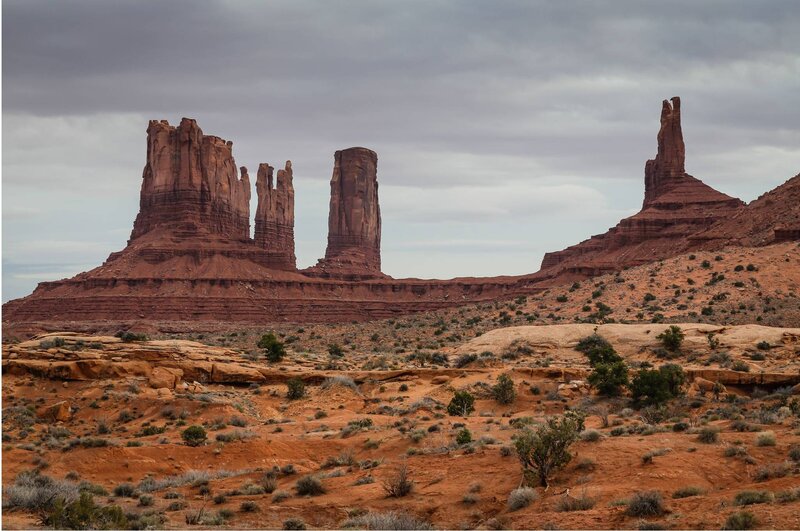 Red Rock Formations — Dramatic, Photograph, Desert, Sky