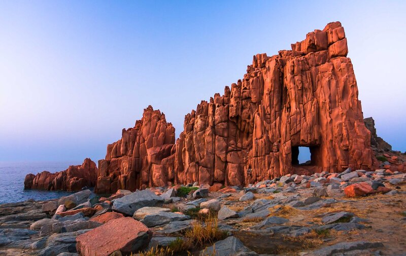 Red Rock Formations — Dramatic, Sunset, Photograph, Ocean