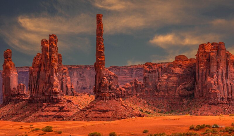 Red Rock Formations — Dramatic, Sunset, Photograph, Sand Dunes