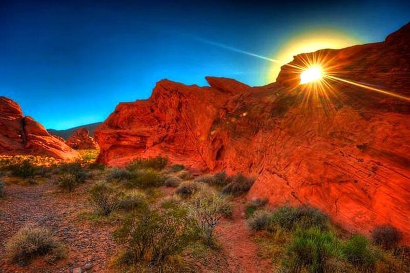 Red Rock Formations — Dramatic, Sunset, Photograph, Sun