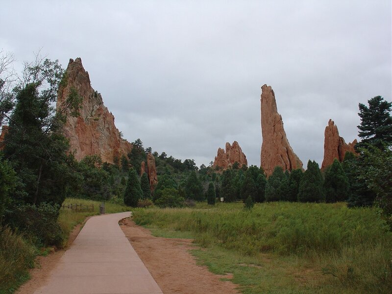 Red Rock Formations — Green, Overcast