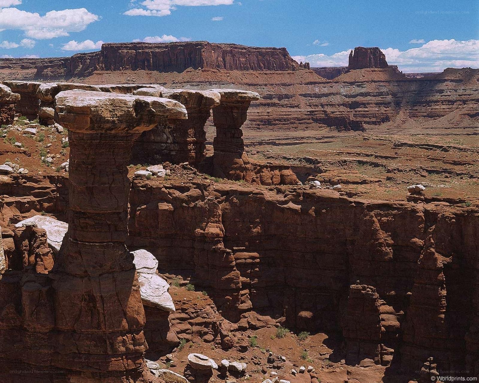 Red rock formations in canyon
