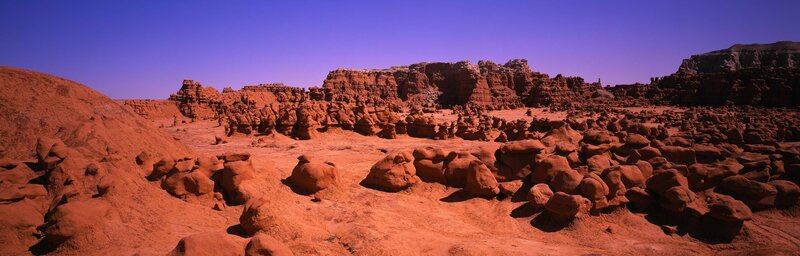 Red rock formations in desert