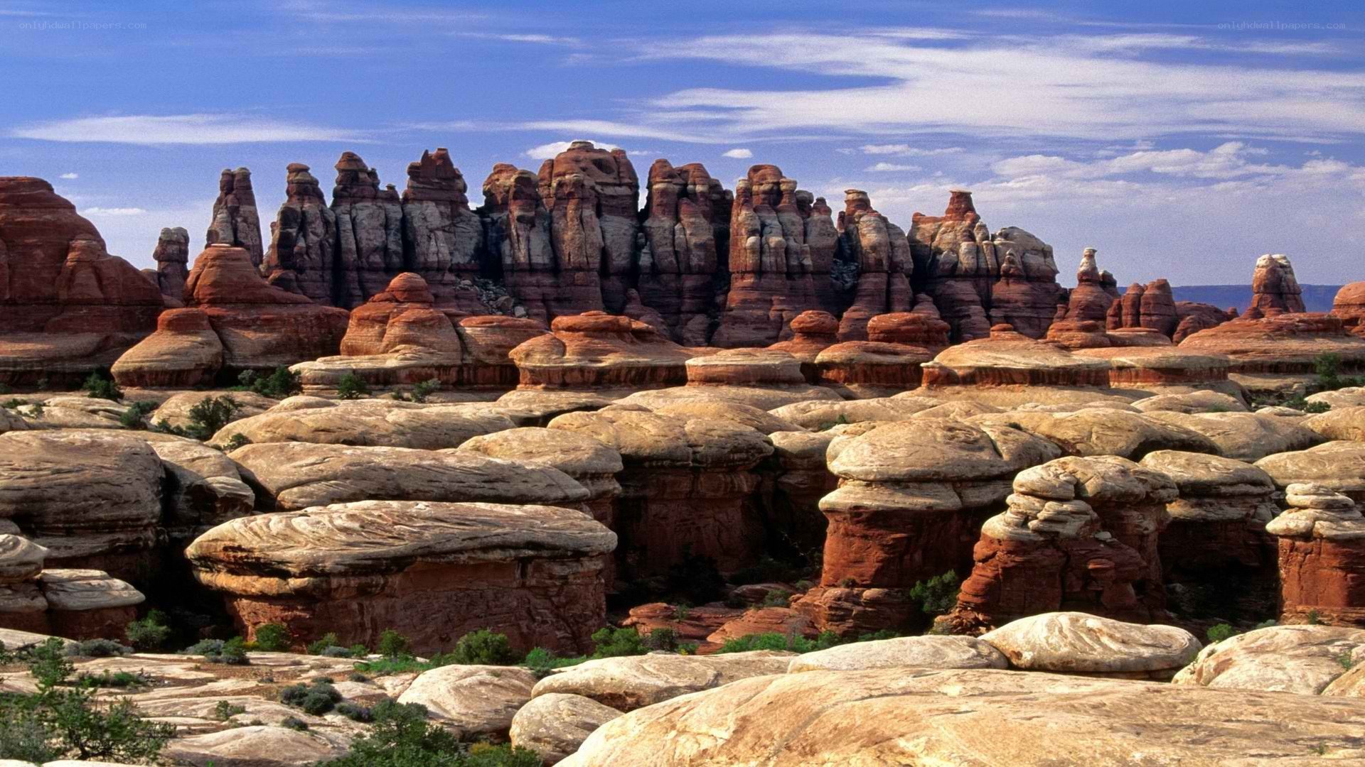 red rock formations in desert