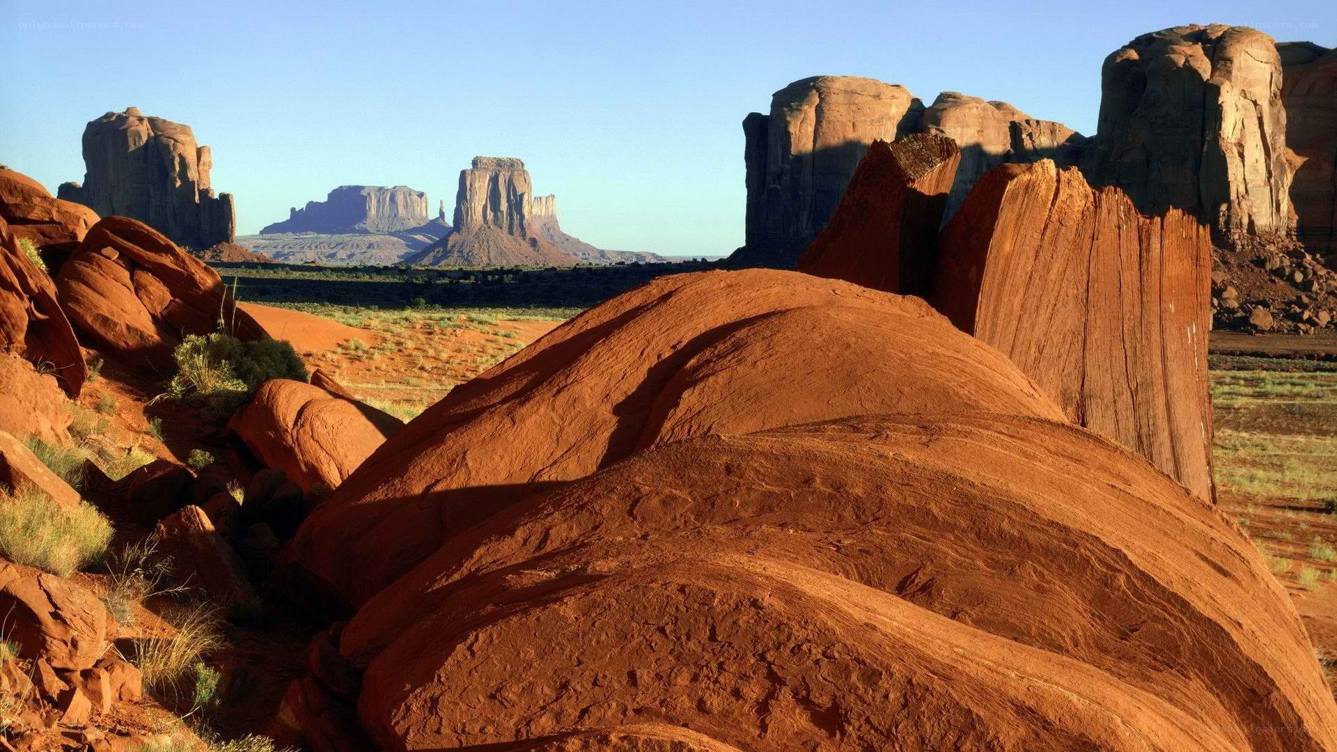 red rock formations in desert