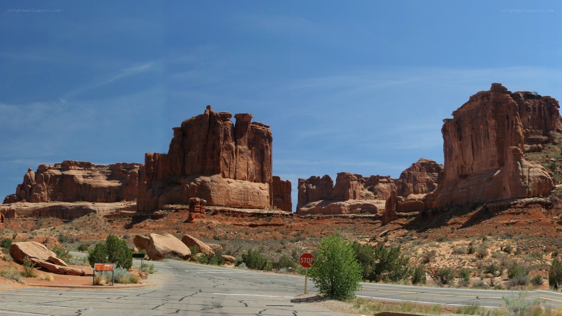 red rock formations in desert