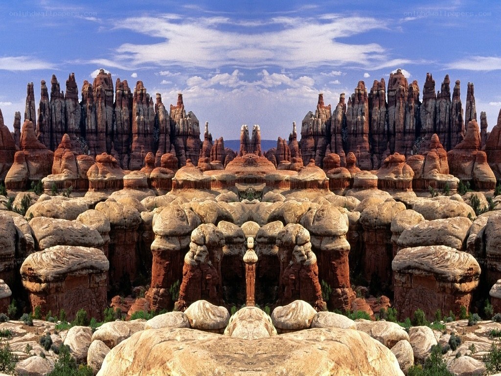 red rock formations in desert