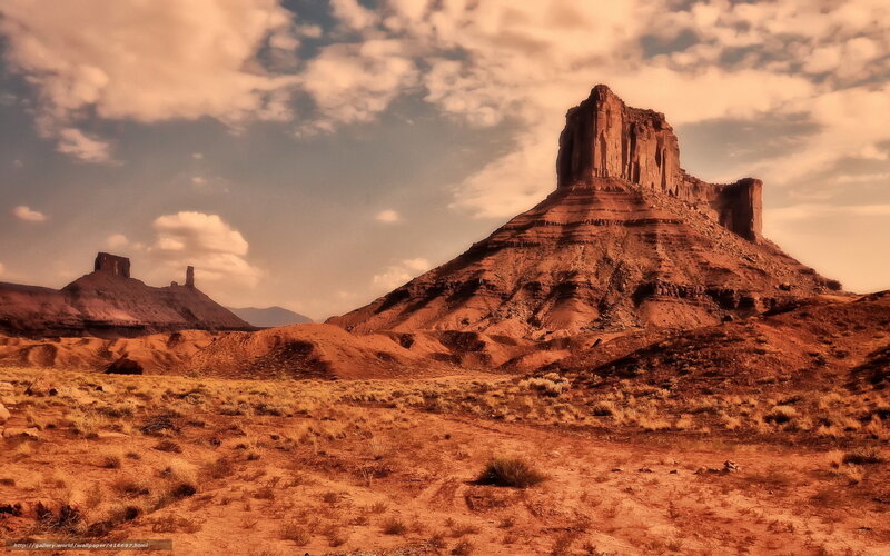 Red Rock Formations — Orange, Dramatic, Afternoon, Photograph, Desert