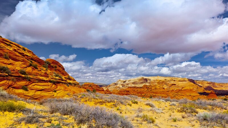 Red Rock Formations — Orange, Dramatic, Afternoon, Photograph