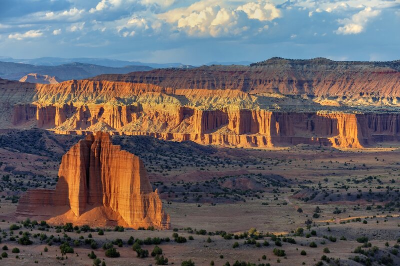 Red Rock Formations — Orange, Dramatic, Sunset, Photograph, Cliffs, Desert