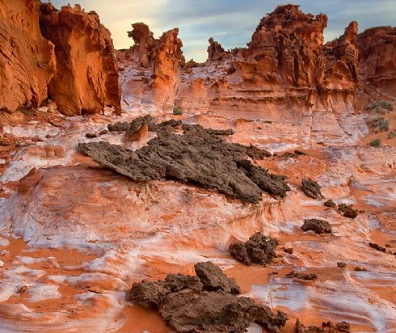 Red Rock Formations — Orange, Dramatic, Sunset, Photograph, Sandstone