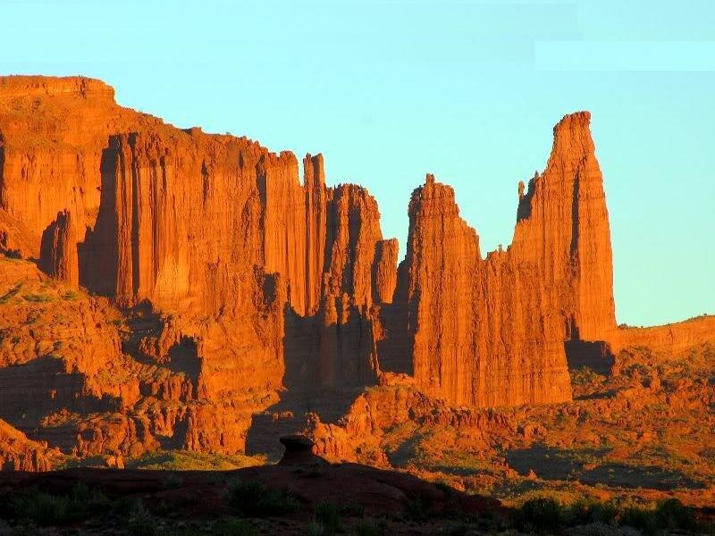 Red Rock Formations — Orange, Dramatic, Sunset, Photograph
