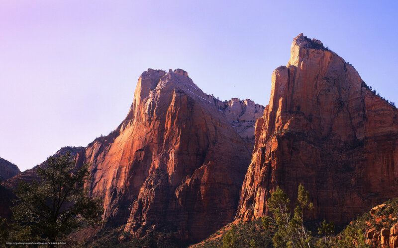 Red Rock Formations — Orange, Dramatic, Sunset, Photograph, Trees, Mountains