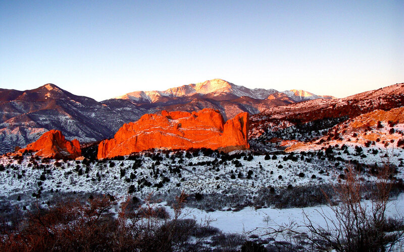 Red Rock Formations — Orange, Dramatic, Winter, Photograph